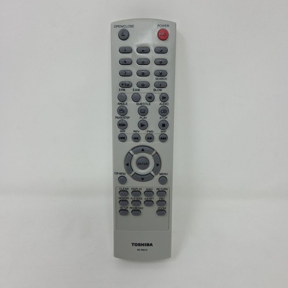 Toshiba SE-R0213 DVD Player Remote Control Silver Gray OEM Replacement